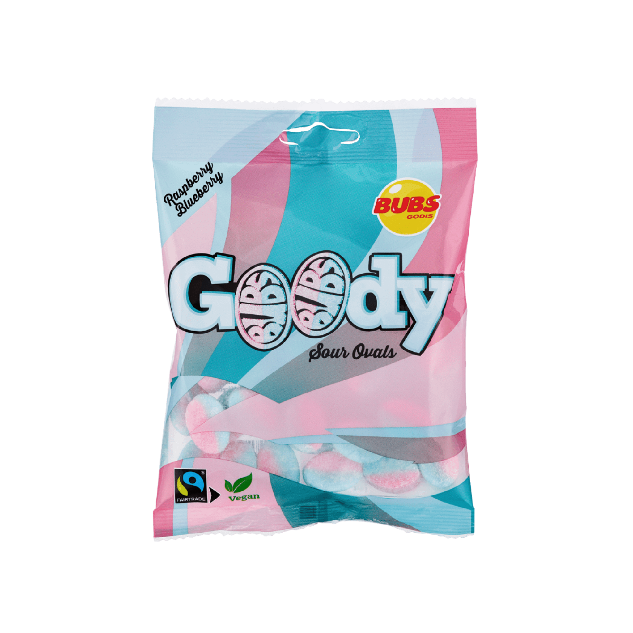 BUBS Goody Sour Raspberry and Blueberry Ovals