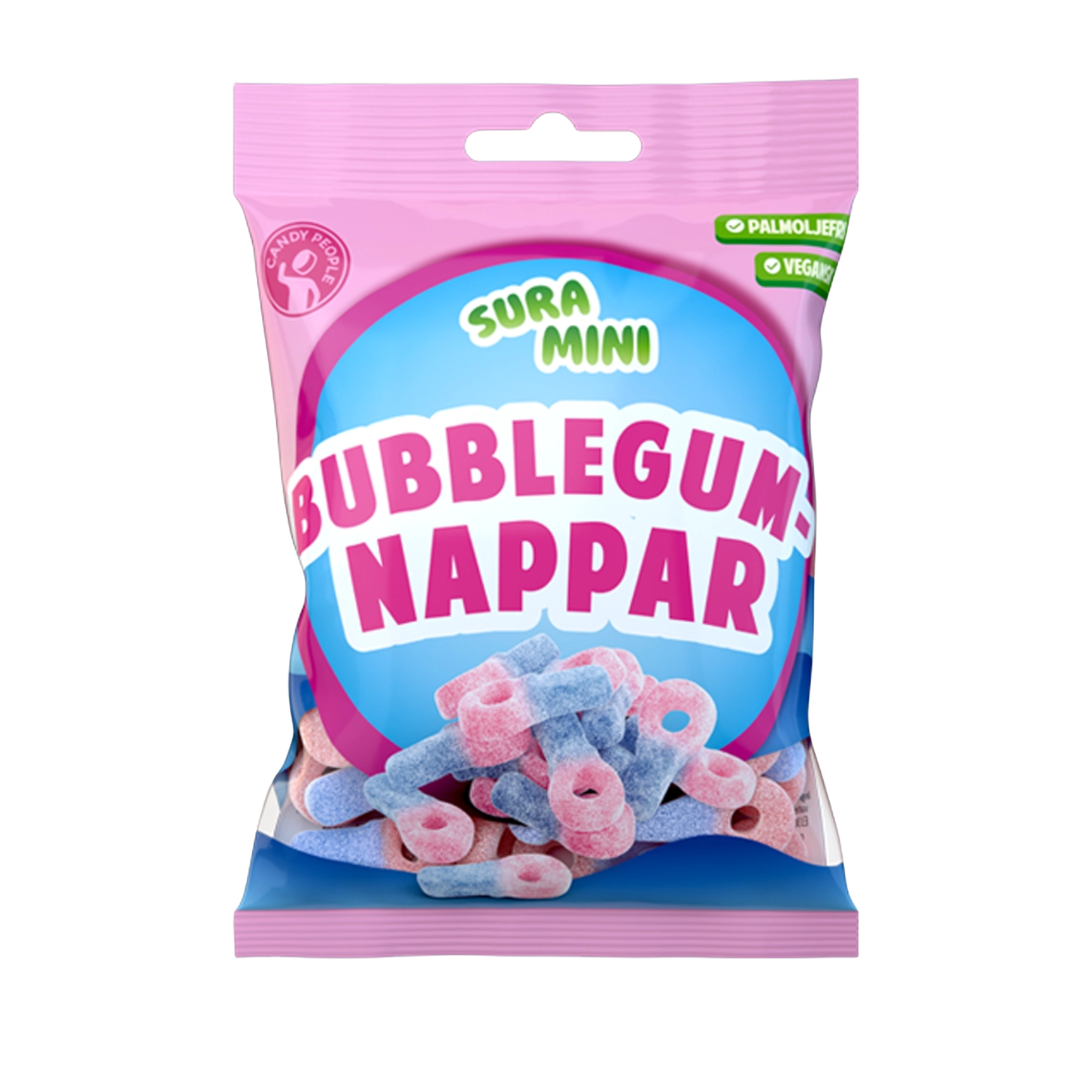 Candy People Sour Mini Bubblegum Pacifiers